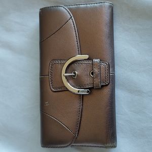 Coach Metallic Leather Trifold Wallet, GUC